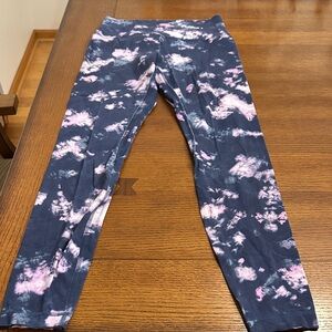 Lululemon Athletica Pink and Blue Tie-Dye Leggings